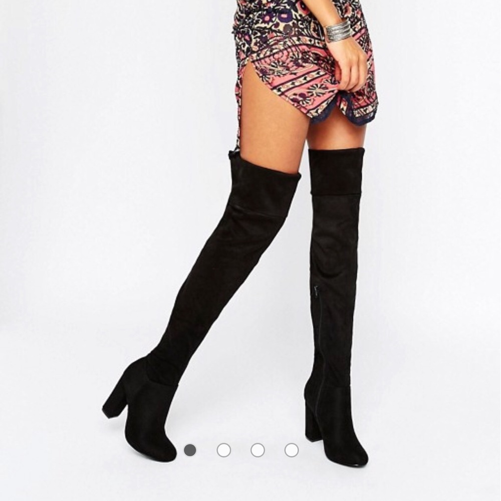 Truffle Collection Over The Knee Boots Chunky Heel